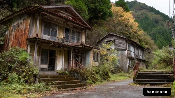 廃墟と自然の風景