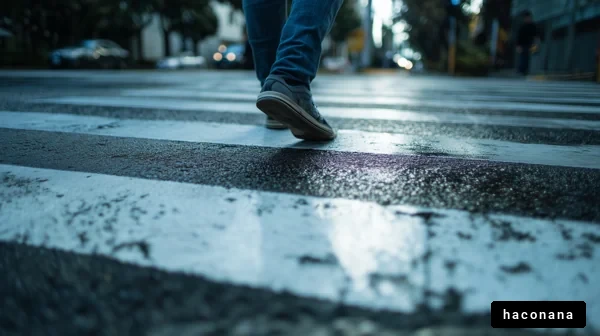 横断歩道を歩く人