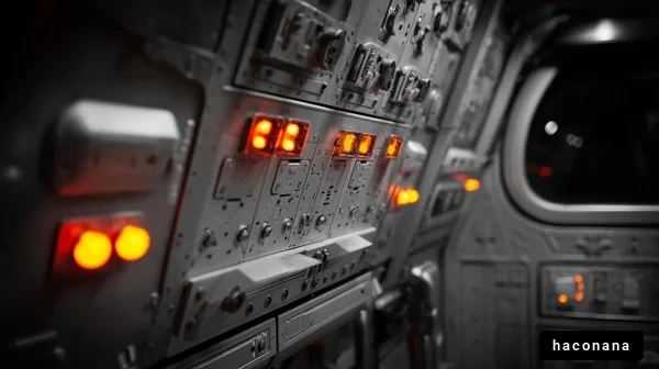 宇宙船内の操作パネル