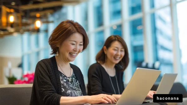 楽しむ女性たちの作業風景