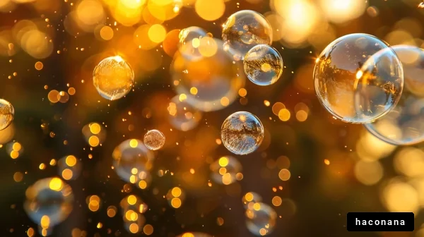 美しいバブルと光のアート
