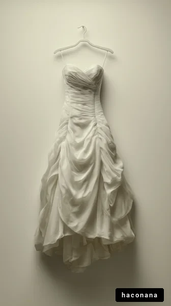 優雅な白ドレスの展示