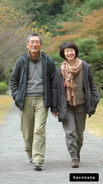 仲良く散歩する二人