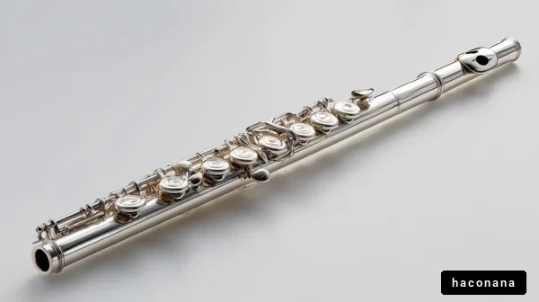 美しい銀製のフルート