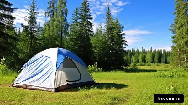 自然の中のキャンプテント