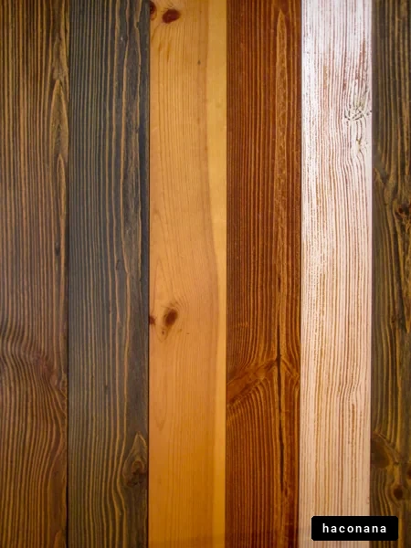 様々な色の木材の壁