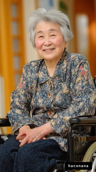 笑顔の高齢者女性