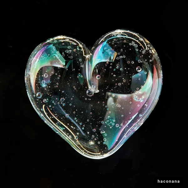 ハートの泡の美しさ