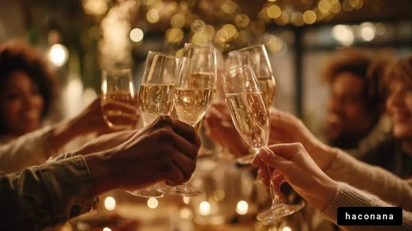 楽しいお祝いの乾杯