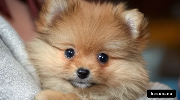 可愛らしいポメラニアンの子犬