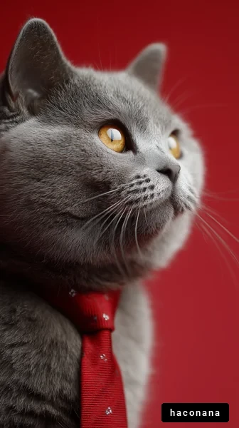 ネクタイをした猫の肖像