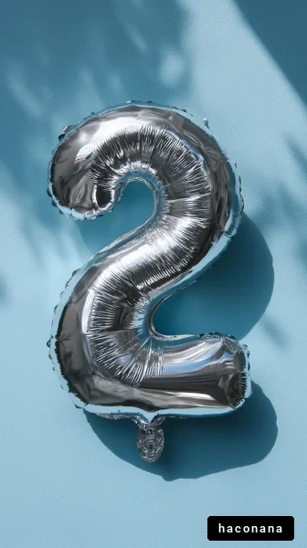 シルバーのバルーン数字2