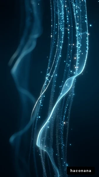 青い光の幻想的な流れ