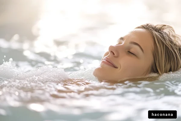 リラックスした女性の入浴