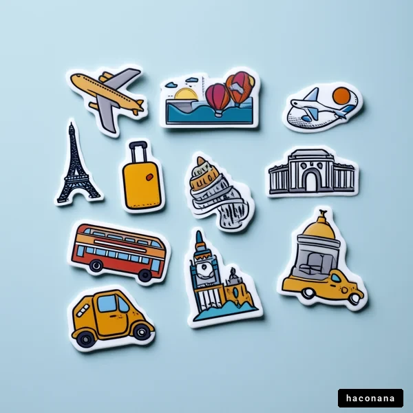 旅行をテーマにしたステッカー