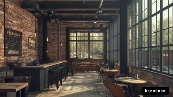 工業的なカフェの内部