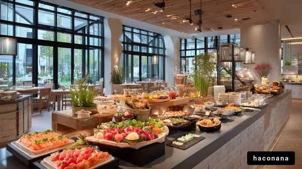 美味しいビュッフェスタイルのレストラン