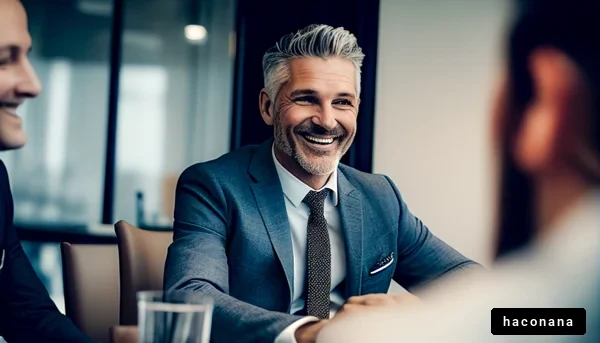 ビジネス会議での笑顔