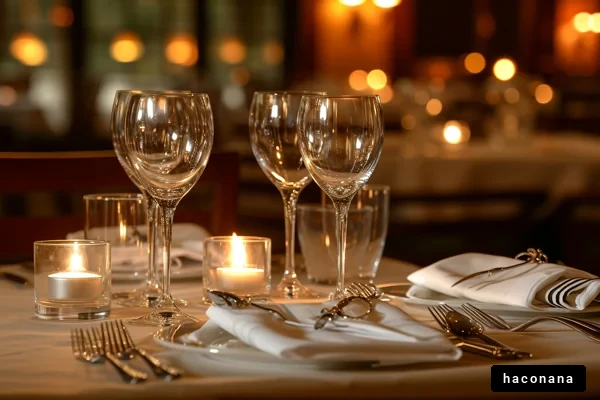 高級レストランのテーブルセッティング
