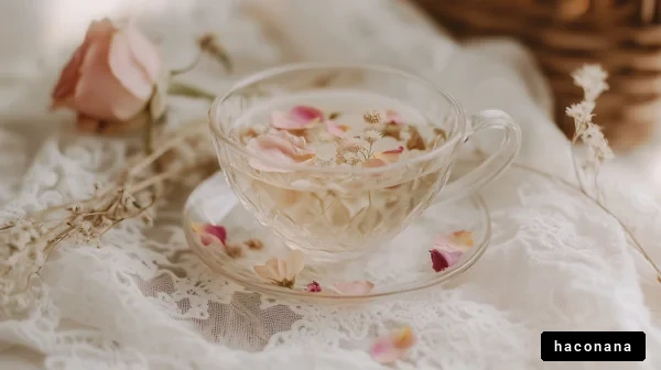 花びらの浮かぶティーカップ