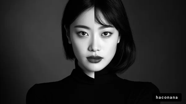 モノクロの女性肖像