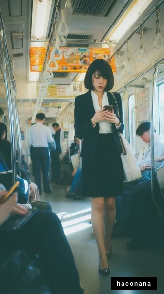 通勤電車のビジネスシーン