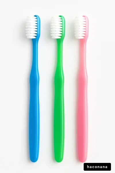 カラフルな歯ブラシの並び
