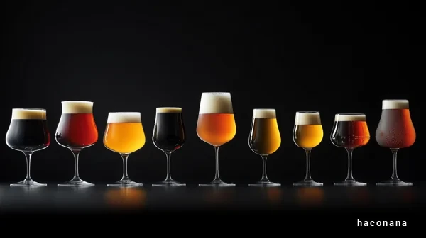 多様なビールのグラス