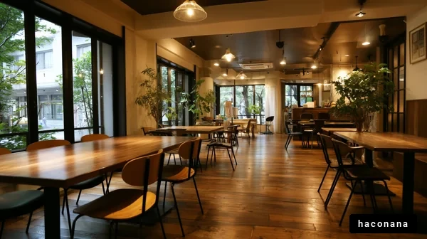 明るいカフェのインテリア