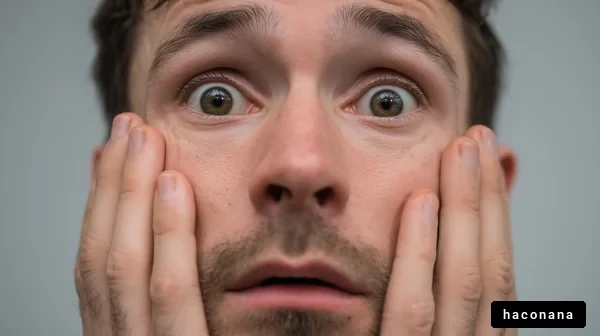 驚きの表情をした男性