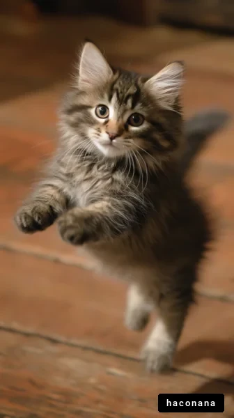 跳び跳ねる子猫