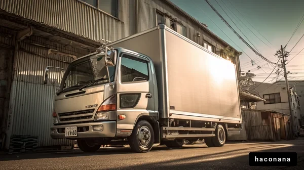 街中の商用トラック