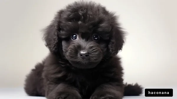 ふわふわの黒い子犬