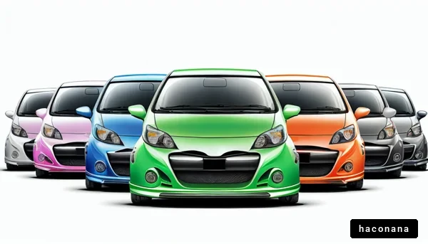 カラフルなコンパクトカー