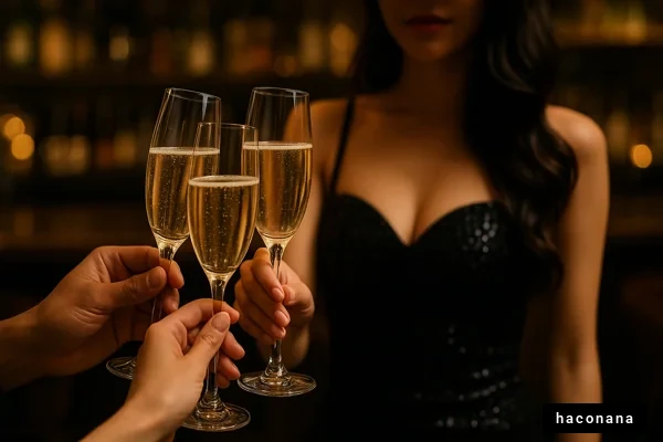 シャンパンで乾杯する瞬間