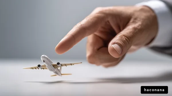 指で持ち上げる飛行機
