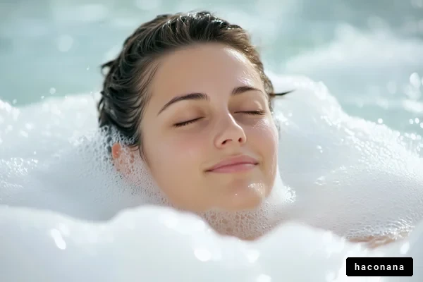 リラックスした入浴シーン