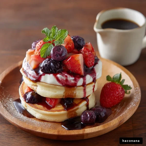 フルーツたっぷりのパンケーキ