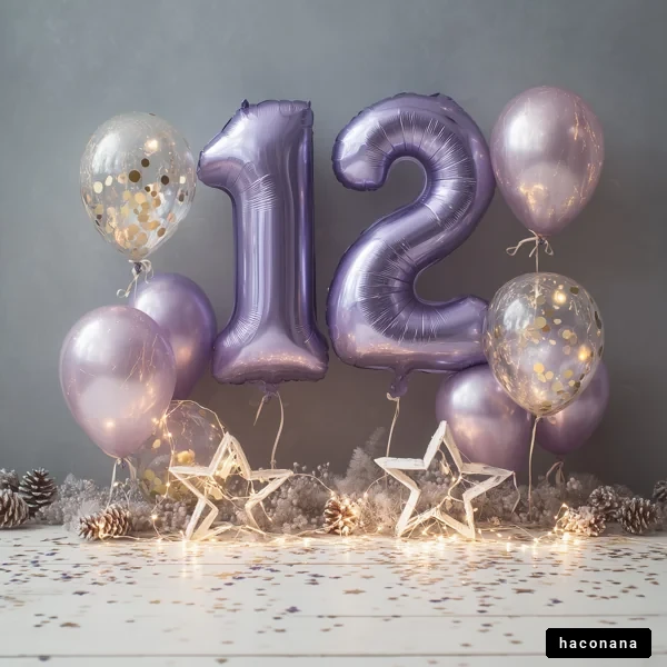 紫色のバルーンと飾り