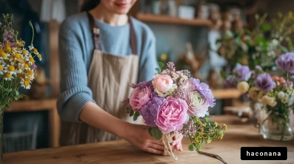 美しい花束を作る