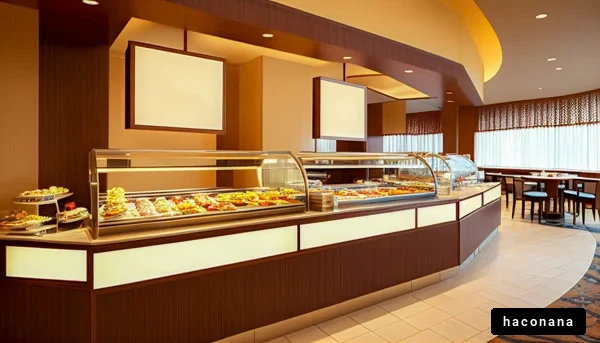 洗練されたビュッフェスタイルの食事