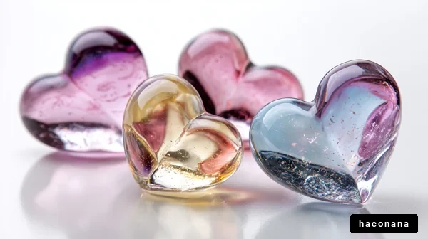 カラフルなハート型オブジェ