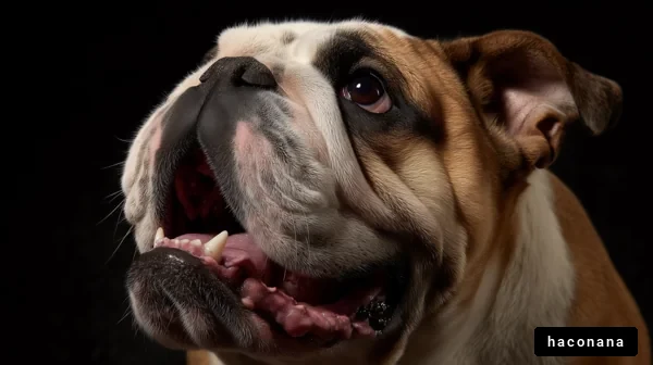 微笑む犬のアップ