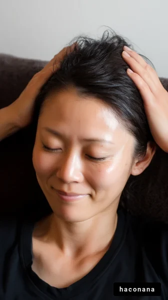 リラックスする女性の表情