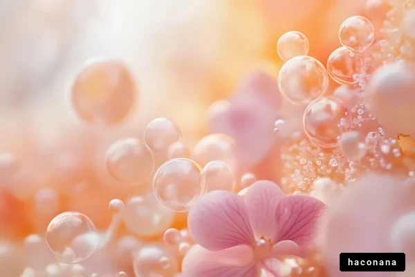 美しい泡と花の写真