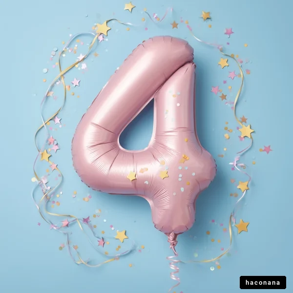 ピンクの4歳のバルーン