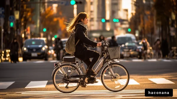街中を走る自転車