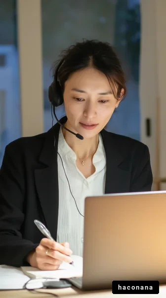 オンライン業務をする女性