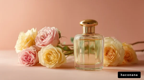 香水とバラの美しい組み合わせ