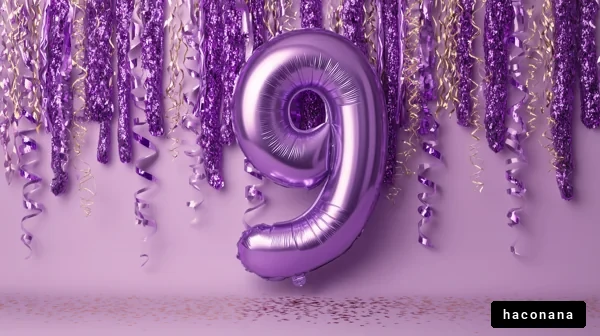 紫のバルーンと装飾